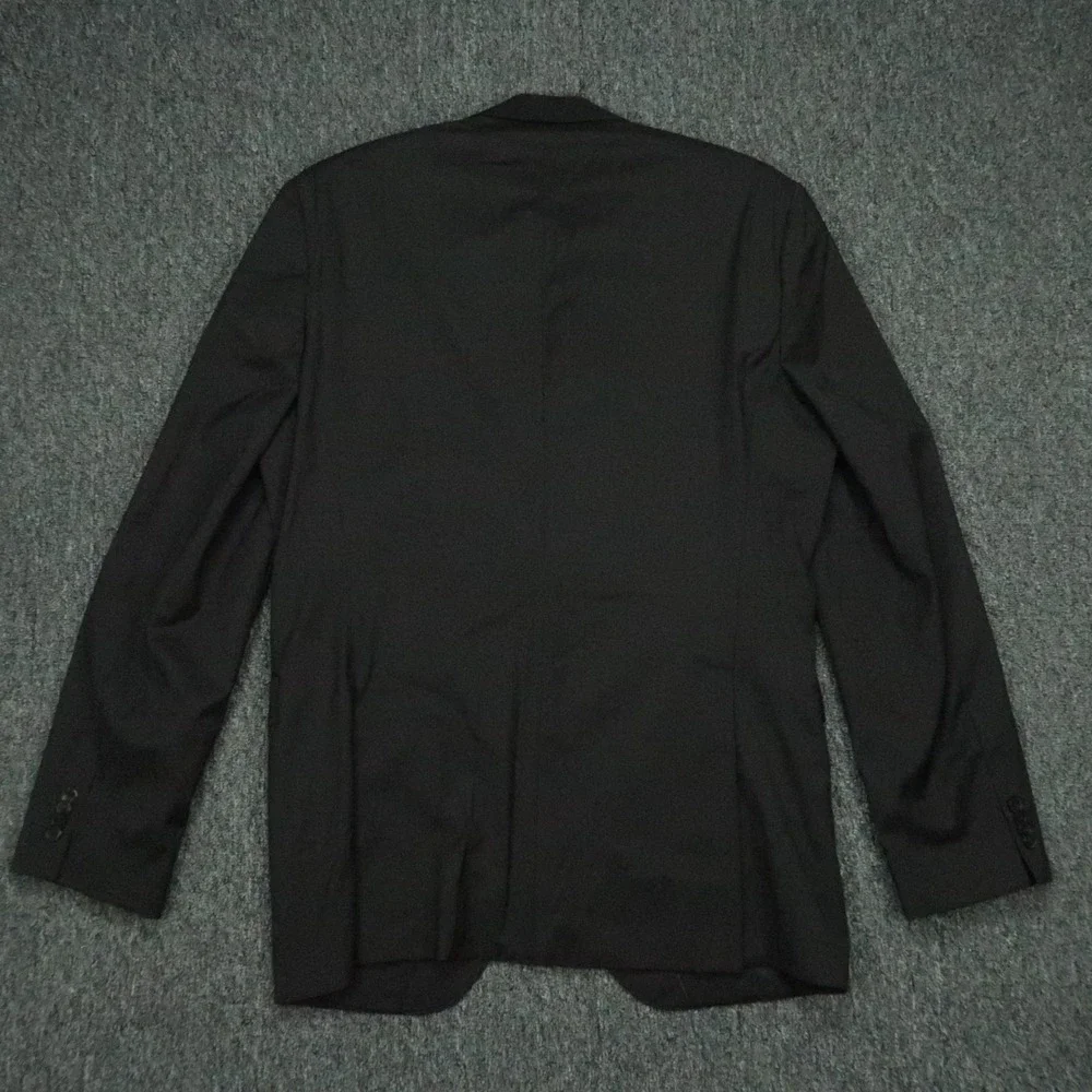 Hugo Boss Blazer Men 42L Black Wool Marzotto Stretch Tailoring Sport Coat Jacket